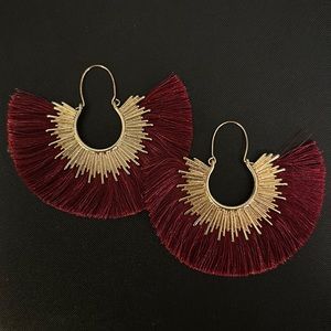 Maroon & gold earrings